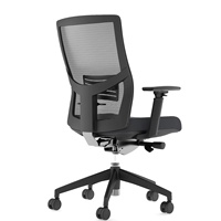 Chaise de conférence commerciale en maille avec accoudoirs réglables et base en nylon à cinq branches, chaise d'attente en tissu personnalisable