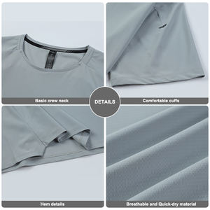 T-Shirt Sportiva da <span class=keywords><strong>Uomo</strong></span> <span class=keywords><strong>Slim</strong></span> <span class=keywords><strong>Fit</strong></span> con Logo Personalizzato, Asciugatura Rapida in Poliestere/Spandex, Stampa Muscolare - Product Image 6