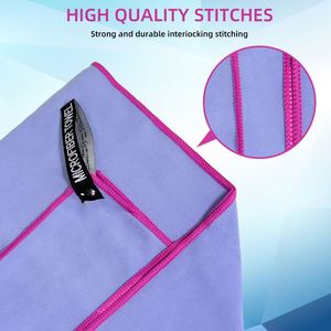 Ensemble de 3 serviettes de sport en microfibre personnalisées avec logo, tissées à carreaux, super absorbantes, séchage rapide, légères - Product Image 4