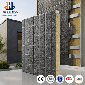 Panneau sandwich isolant thermique PU / EPS, panneau mural extérieur en métal ignifuge, imperméable, décoratif, revêtement de bâtiment - Product Image 1