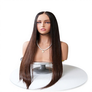 Peluca de Cabello Humano Virgen Vietnamita Liso Marrón Auburn con Encaje Completo Transparente Sin Pegamento al Por Mayor - Product Image 1