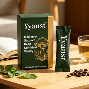 OEM/ODM Mezcla Orgánica de Infusión de Hongos para Mantener la Vitalidad y la Estabilidad, 10g*10 Sobres, Cartón Verde Oscuro, Potenciador Herbal Masculino - Product Image 4