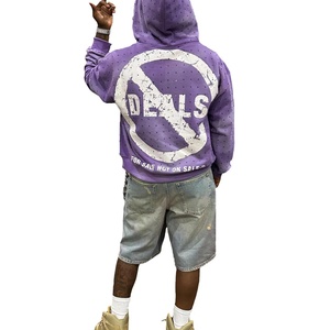 Vente en gros de sweats à capuche pour hommes, épais, style streetwear, effet délavé à la pierre et à l'acide, coupe oversize, personnalisables, direct fabricant - Product Image 6