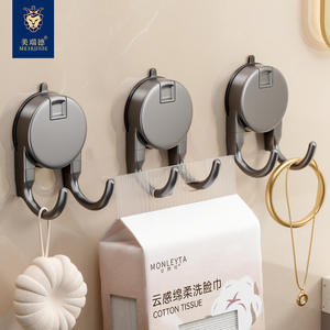 Crochet mural à ventouse double, sans perçage, adhésif puissant, pour rangement salle de bain, cuisine, toilettes - Product Image 2