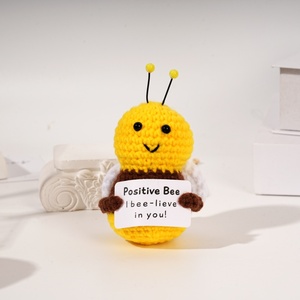 Handmade Crochet phim hoạt hình động vật bức tượng dệt kim panda/ong/Chim Cánh Cụt/Gấu sang trọng búp bê Uplifting thẻ may dệt đồ chơi cho - Product Image 4