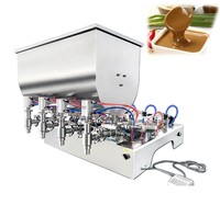 Machine de remplissage semi-automatique à 4 têtes personnalisée pour pâtes, crèmes, sauces, confitures, miel, savon liquide, boissons, huiles, dosage et conditionnement en flacons