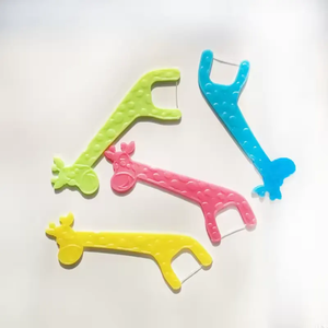 80 pz stuzzicadenti in Nylon di bambù alla menta a forma di giraffa cerato filo interdentale per bambini accessorio per l'igiene orale in scatola - Product Image 6