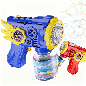 Pistolet à bulles électrique à 12 trous, machine à bulles automatique, jouet d'été pour enfants en plein air, pistolet à bulles en plastique PP pour enfants - Product Image 1