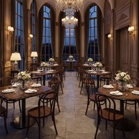 Meubles en bois sculpté vintage, tables et chaises en bois massif sur mesure pour restaurants romantiques