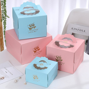 Factory Direct Sale Custom Printed Cheesecake Box Cake Carrying Box Birthday Cake Packaging Box