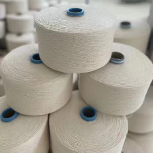Hilo Mezclado al por Mayor de Vietnam Ne 6s/1 35% Algodón Reciclado + 65% Poliéster Reciclado de Extremo Abierto de Baja Torsión Fácil de Usar para Tejer - Product Image 1