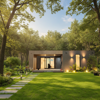 Maison miniature de luxe avec structure en acier, villa moderne préfabriquée et maison d'hôtes modulaire |   Structure en acier durable pour l'habitation en milieu de complexe hôtelier et de jardin