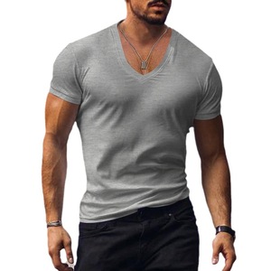 Camisetas deportivas de manga corta con cuello en V para hombre, camisetas de gimnasio, atléticas, a la moda, para entrenamiento y culturismo. - Product Image 4
