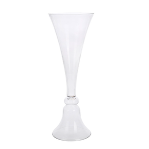 Vaso <span class=keywords><strong>in</strong></span> <span class=keywords><strong>Vetro</strong></span> Trasparente Reversibile Fatto a Mano, Vaso Alto per Centrotavola Matrimoniale, Vaso Moderno da Tavolo per <span class=keywords><strong>Fiori</strong></span>, per Hotel ed Eventi - Product Image 1