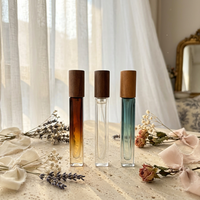 Botol Parfum Spray Kaca Kotak 10ml Berkualitas Tinggi, Penutup Kayu, Custom, Promo