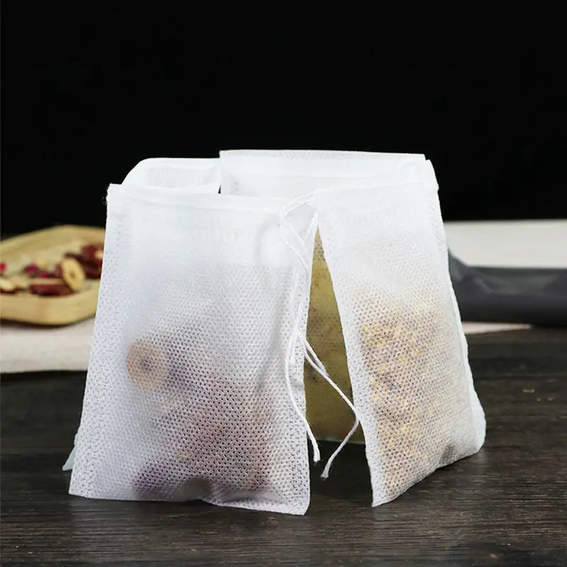 100pcs/bag Different Size Disposable Heat Seal Biodegradable Tea Bags with String Empty Filter non-woven fabrics Tea bag DH8888