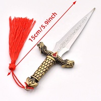 Haute qualité Dragon poignard métal alliage de Zinc couteaux modèle avec gland Mini épée modèle jouet pour bouteille ou ouvre-boîte outil