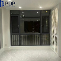 Ventanas Abatibles de Aleación de Aluminio con Mosquitera de Seguridad, Marco de Acero Inoxidable, Malla para Uso Exterior, Apertura Horizontal