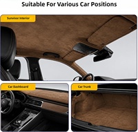 Tissu en daim brun foncé avec support en mousse pour toit de voiture, tissu composite avec support en mousse pour la décoration intérieure de voiture
