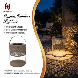 Lanterne <span class=keywords><strong>solaire</strong></span> Mandala pour jardin extérieur, lampe de projection d'ombres en fer ajouré, portable, suspendue, du crépuscule à l'aube, décoration de patio, CE RoHS - Product Image 1