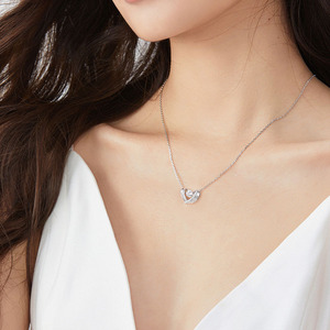 Guardian Wings Series Heart Pendant Necklace Stainless Steel Clavicle Chain Jewelry For Women Gift - Product Image 4