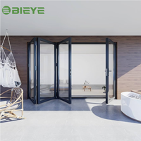 Puerta Corredera de Vidrio de Aleación de Aluminio Ultra Estrecha, Plegable, Impermeable y Antipinzamiento para Uso Exterior