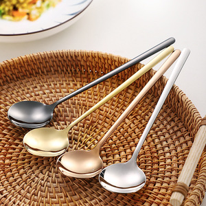 Cuchara de acero inoxidable larga decorativa para boda en Té de Miel dorado <span class=keywords><strong>con</strong></span> negro para probar helado o café irlandés - Product Image 2