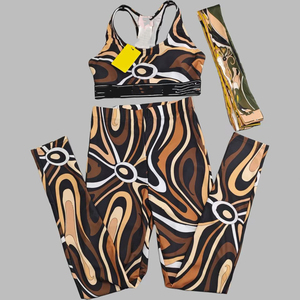 C2459 Casual Fashion Wholesale Female Designer <strong>Tie</strong> <strong>Dye</strong> Striped Design Sleeveless Women's <strong>Set</strong> - Product Image 3