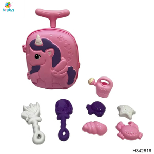 Xách Tay Xe Đẩy Trường Hợp 8Pcs Bãi Biển Đồ Chơi Thiết Lập Nhựa Cát Nước Chơi Thiết Lập Cho Trẻ Em Xẻng Cào Mùa Hè Ngoài Trời Vui Vẻ Sandbox Trò Chơi - Product Image 2