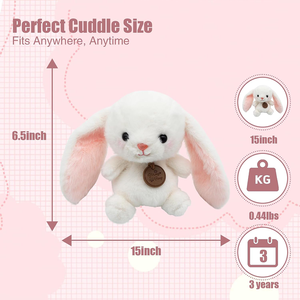 Peluche Coniglietto Bianco Profumato, Morbido <span class=keywords><strong>e</strong></span> Carino, Giocattolo Imbottito per Bambini, Coniglio Squeezable con Orecchie Lunghe - Product Image 2