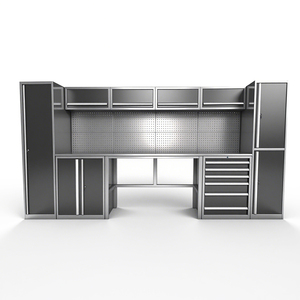 Grande armoire à outils combinée en acier pour atelier et garage Mobilier métallique Unités de garage d'atelier Établi et armoires de rangement - Product Image 2