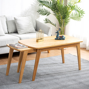 Mesa de Centro Extensible de Madera Maciza Marrón, Estilo Moderno Minimalista, Mesa de Té para Sala de Estar, Estilo Japonés, para Apartamentos Pequeños - Product Image 4