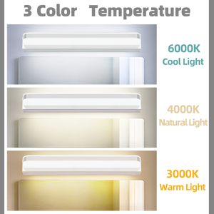 Lámpara LED para Baño, IP44 Impermeable, Moderna, de Acero Inoxidable Cromado, para Espejo Frontal, Maquillaje, Lámpara de Pared, Iluminación para el Hogar - Product Image 2