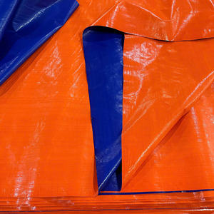 PE Tarpaulin Blue / Orange Heavy Duty High Durability Large Capacity Reinforced Sheet Color Option Size Option - Product Image 1