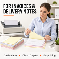 Papier autocopiant pour ordinateur 241x279mm, 2 ou 3 plis, pour factures, 500 sets, FSC CE, impression personnalisée, faible MOQ