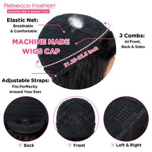 Perruque Bob courte noire de 10 pouces avec frange cheveux humains Light Yaki Straight Bang Bob perruque Wear and Go Glueless perruque pour femmes (1B) - Product Image 3