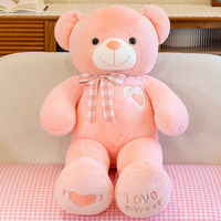 Grand ours en peluche rose personnalisé avec cadeau d'amour pour petite amie, animaux en peluche, jouets en peluche, cadeau de Saint-Valentin