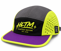 Casquette de camping léopard en nylon à 5 panneaux, perforée au laser, légère, séchage rapide, réglable, respirante, pour la course, la randonnée, les activités de plein air, unisexe