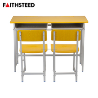 Ensemble de bureau et chaise réglables personnalisables de bonne qualité pour l'école, bureaux et chaises d'école, chaise et table doubles pour étudiants