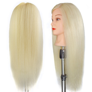Cabeza <span class=keywords><strong>de</strong></span> Maniquí Profesional para Entrenamiento con Cabello Real 80% Liso, Cabeza <span class=keywords><strong>de</strong></span> Cabello Humano para Enseñanza y Exhibición en Salón - Product Image 2