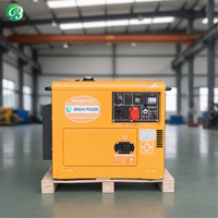 Groupe électrogène diesel portable silencieux refroidi par air Binshi Power 60HZ 110-480V 5 KVA 6KVA avec fonction ATS en option