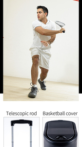 SIBOASI SS-S366A Intelligent <strong>Squash</strong> <strong>Ball</strong> Feeder-80-<strong>Ball</strong> Capacity Durable Portable Foldable Black ABS+Metal for Home &amp; School - Product Image 6