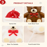 Bougies d'anniversaire et du Nouvel An en forme d'ours, très populaires, bougies décoratives pour fêtes de Noël, cadeau d'anniversaire pour gâteau
