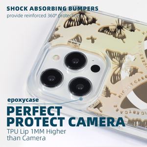 Étui magnétique pour téléphone portable de luxe de marque, petit, ondulé, électroplaqué, pour 15promax 13, papillon, miroir recyclé - Product Image 4