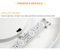 Plafonnier LED rond AC220V 15W/20W avec capteur de mouvement et de position infrarouge PIR pour salon, escalier, couloir, chambre à coucher