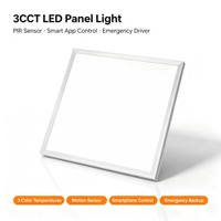 Plafonnier LED à intensité variable 3CCT, avec capteur PIR, contrôle par application et alimentation de secours