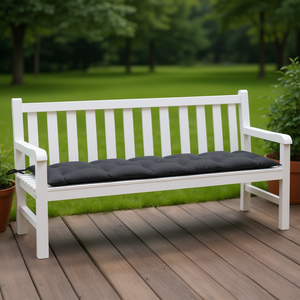 Cojín para banco de jardín Melange, 100% poliéster, color antracita, rectangular, resistente al agua, extraíble y lavable - Product Image 2