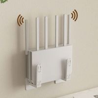 Étagère murale pour routeur WiFi sans fil, boîte de rangement en plastique ABS, design classique multifonction, support de câble et organisateur d'alimentation