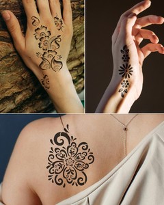 24 Plantillas Personalizadas para <span class=keywords><strong>Tatuajes</strong></span> de Henna, Aptas para Mujeres, Niñas y Adolescentes - Product Image 6