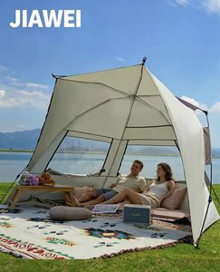 Tenda da Campeggio da Spiaggia Portatile Pieghevole Automatica Impermeabile, Resistente al Sole e al Vento, per Quattro Stagioni, Monostrato Rinforzato - Product Image 1
